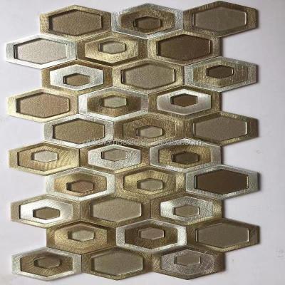 China 3D Parquet Mosaic Frame Mosaic Slab Aluminum Alloy Hexagon Mosaic Slab, for sale