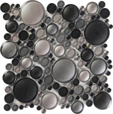 China Circular 3D Parquet Glass Mosaic Slab, Surrounded Glass Mosaic Slab, Round Shape Mosaic Slab, Cycloid Glass Mosaic Slab GB-G226DR for sale