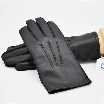 China Wholesale Custom Simple Logo Winter Women Driver Fashion Genuine Sheepskin Leather Gloves for sale