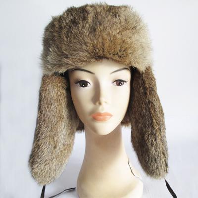 China HOT Autumn Winter Rabbit Fur Hat Ladies Rabbit Fur Hat High Quality Russian Hat for sale