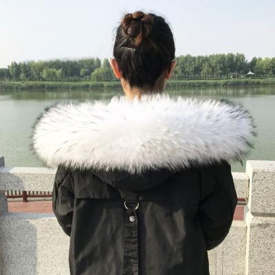 China New Real Luxury Soft Warm Fluffy Raccoon Fluffy Detachable Fur Density XJ Heavy Style New Down Coat Real Fur Collar for sale