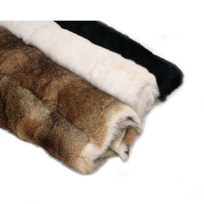 China Chinese Garment Grade High Quality Natural Thick Fur Brown And Gray And Black Flat Dyed Fur Skin Rabbit Fur for sale