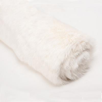 China Good Quality Fluffy Heavy Soft Fur Factory A Grade XJ Density Rabbit Fur Throw Genuine Chinese White Rabbit Fur Flat for sale