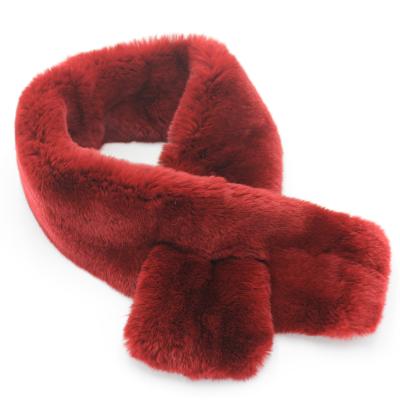 China Hot Women's Rex Scarf Rabbit Fur Scarf Automatic High Quality Women's Fur Upholstery Sale Fur Scarves for sale