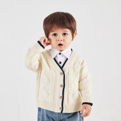 China Baby Breathable Trend Knitted Cardigan Sweater Boys Sweater Retro Jacket for sale