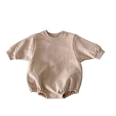 China INS Autumn Natural Color Baby Boys and Girls Jumper Clothing Oversize Casual Toddler Sweatshirt Baby Rompers for sale