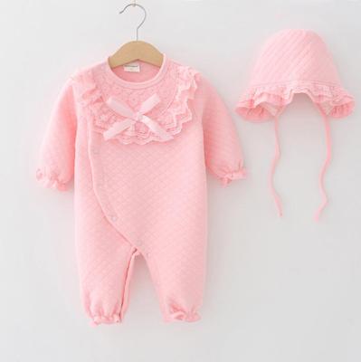 China New Design Beauty Toddler Casual Wear With Hat Baby Romper Fashion Cotton Newborn Baby Clothes for sale