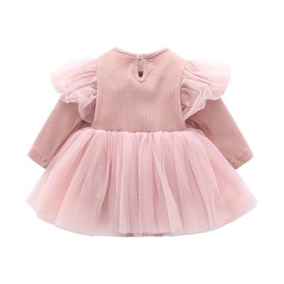 China Washable New Products Spring / Autumn Baby Romper Stretch Stripe Princess Baby Dress for sale