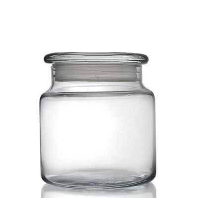 China Classic Glass 22oz Food Candle Jar With Lid for sale