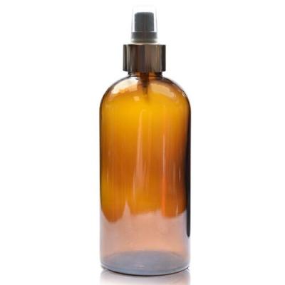 China Personal Care 250ml Amber Glass Boston Bottle Premium And Atomizer Spray for sale