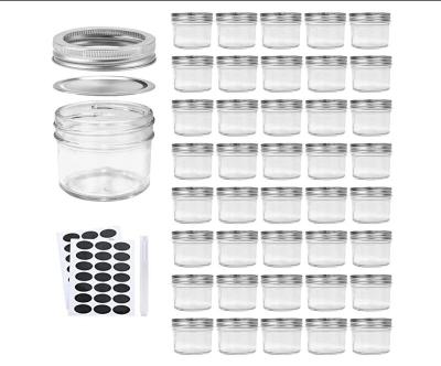 China Food Mason Jar Small Shot Glasses 6 oz with Wood or Metal Lids for sale