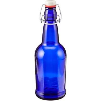 China Beverage 32 oz Cobalt Blue Glass EZ Cap Beer Bottle - Includes Swing Top Cap for sale