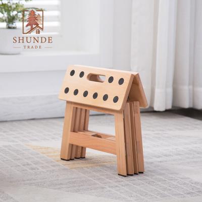 China Foderable Wood Stool (Other) Cheap Wooden Bench High Quality Design Adjustable Anti-Slipery for sale