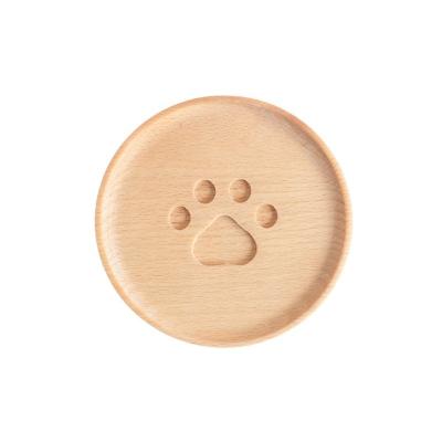 China Cheap Viable Creative Beech Bear Solid Wood Palm Anti Scald Pad Bamboo Dinner Dishes for sale