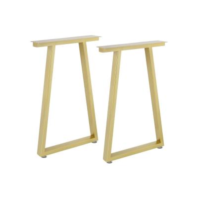 China Modern OEM Frame Sculpture Stainless Steel Banquet Table Leg Patas De Mesa Brush Gold Metal Table for sale