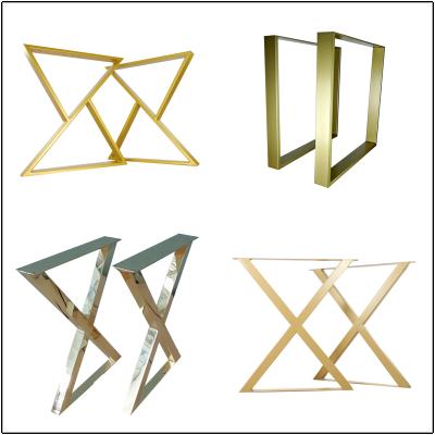 China OEM Modern Tall Trapezoid 16In Metal Table Legs Patas De Mesa Rose Golden Table Leg Protectors 16In For Furniture for sale