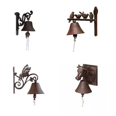 China Cast Iron Style Antique Decorative Metal Cast Iron Reception Hanging Door Bell for sale