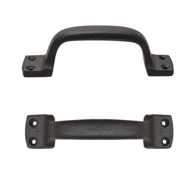 China Industrial Matt Black Cast Iron Door Handle and Pull Iron Door Hardware Handle for sale