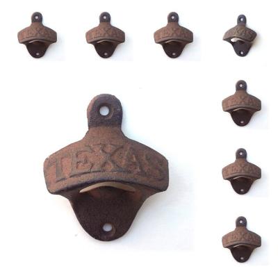 China Wall Mounted Antique Cast Metal Rust Open Bottle Opener Bar Viable Here for sale