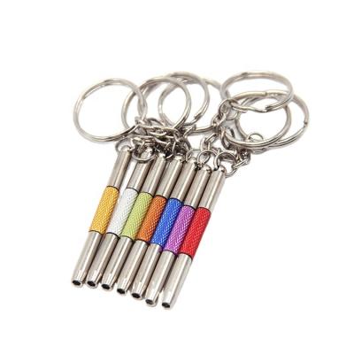 China Three-in-one multi-functional glass repair the portable mini colored steel screwdriver to repair the glass key chain for sale