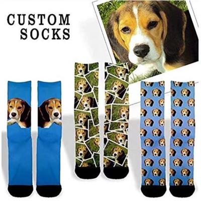 China Cheap 360 Digital Sublimation Fashion QUICK DRY Custom Design 3D Printed Mens Animal Crew Socks for sale