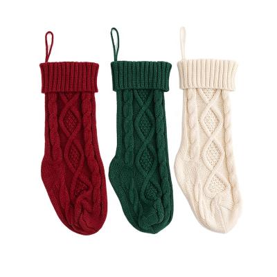 China Antibacterial Solid Knitted Cotton Warm Crew Socks Fuzzy Home Christmas Woolen Stockings for sale