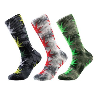 China QUICK DRY Unisex Casual Tie Dye Soft Cotton Crew Socks Cushion Funny Novelty Athletic Sports Socks For Women Men for sale