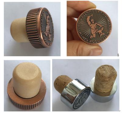 China Custom zinc alloy metal cap from Europe with synthetic cork for sale