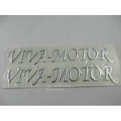 China Body Stickers Self Adhesive Soft 3D Stickers, Chrome Metallic Plastic Soft 3D Logo for sale