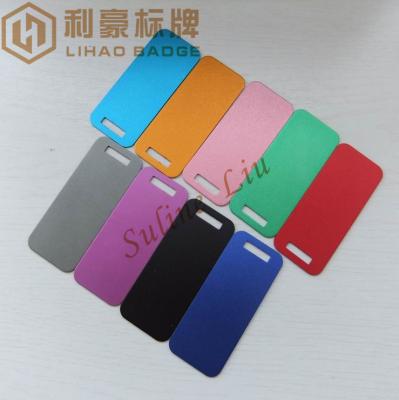 China Custom Colored Aluminum Anodizing Luggage Tags Factory Travel Aluminum Luggage Tags for sale