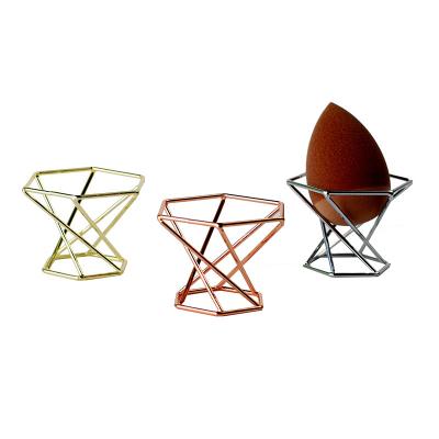 China Drying Makeup Sponge Blender Pinkz Rose Gold Beauty Sponge Blender Metal Sponge Holder Facial Makeup Makers for sale