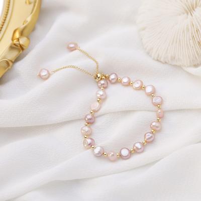 China TRENDY baroque freshwater female pearl girlfriends bracelet Niche design hand ornament fashion sense bracelet for sale