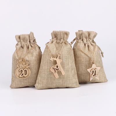 China New Fashionable Design 24 Hours Christmas Countdown Calendar DIY Christmas Decorations Bags Gifts Decorations for sale