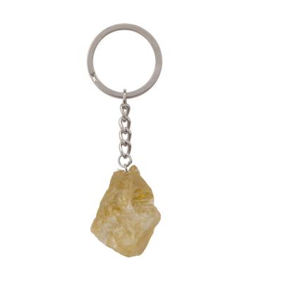 China Hot sale Crystal Ins crystal stone key chain of rock nature healing energy with silver ring and chain holders for sale