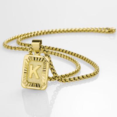 China Hiphop new gold trendsmas 18K 24K initial gold plated 26 letters A-Z necklace pendent necklace for men for sale