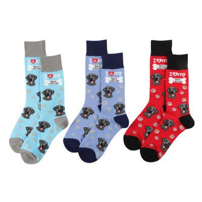 China Breathable Black Labrador Socks Designer Knocks Toe Famous Brands Socks Custom Made Unisex for sale