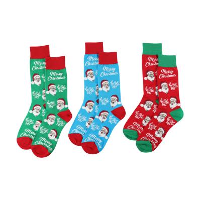 China Breathable Ho Ho Ho Santa Socks Christmas Sock Stocking Wholesale Novelty Gifts Socks Men for sale