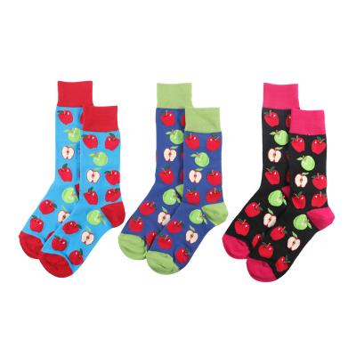 China Breathable apples fruit socks cotton sock wholesale unisex sports socks custom logo for sale