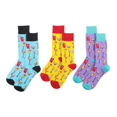 China Cocktail Socks Breathable Cotton Unisex Sport Sock Custom Logo Novelty Wholesale Sock for sale