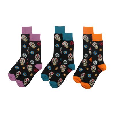 China Breathable Day of the Dead Sock Wholesale Unisex Sports Cotton Socks Custom Logo for sale