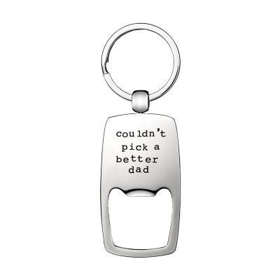 China Europe Quality Wholesale Metal Plated Gold Gift For Dad Bottle Opener Key Chain for sale