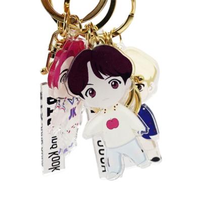 China New Idol Key Chain Wholesale Quality Design My Idol Star Super Transparent Acrylic Idol Key Chain for sale