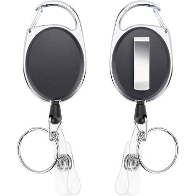 China Wholesale Heavy Duty Retractable Custom 3D Badge Holders With Carabiner Reel Clip for sale