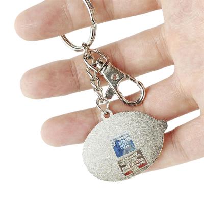 China Keychains Zinc Alloy Semi Auto Clear Lip Gloss Set Wooden Engravable Mute Key Chain For Factory Prices for sale