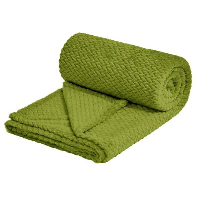 China Anti Pill Knitted Polyester Jacquard Flannel Fleece Fabric Lot Rolls Running Green All Color Solid Soft Warm High Quality Microfiber Fleece for sale