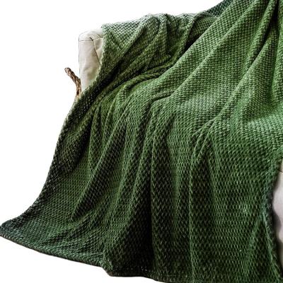 China Anti Pill Knitted Polyester Microfiber Flannel Fleece Fabric Jacquard For Running Lot Gradient Printing Photo Super Soft Covering Warm Green for sale