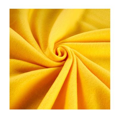 China Bright Yellow Knitted High Quality Microfiber Fleece Super Soft Warm Plush Rolls Anti Pill YC Polyester Fleece Running Lot Fabric for sale