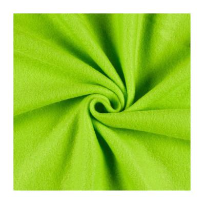 China Stock Pill Knitted Polyester Fleece Fabric Lot Rolls Anti Lime Green Color Super Soft Warm Plush Fleece High Quality Microfiber Fabric for sale