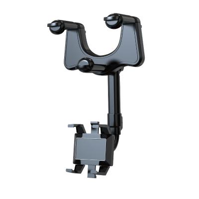 China Universal 360 Degree Rotatable Multi-Function Rotatable Auto Rearview Mirror Holder Cefor Car Hanging Cell Phone Holder Clip Bracket Car Seat Phone Holder for sale