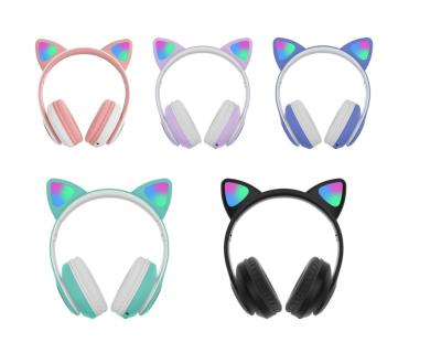 China Hot Selling Headband Amazon Christmas Gift Headset Cat Ear Earphones With MIC BT Headset Wireless Earphone for sale